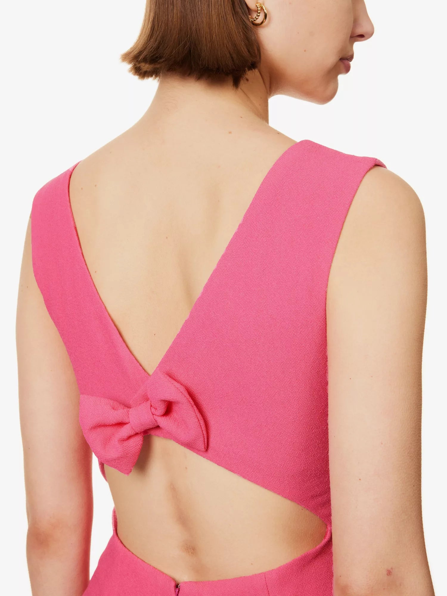 Rixo London Michaela Pink Bow Back Cut-Out Woven Mini Dress - House Of Huntington