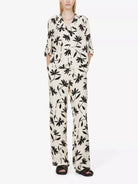 ANINE Bing Row Floral Print Ivory Woven Button-Up Relaxed Shirt - House Of Huntington