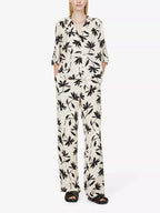 ANINE Bing Row Floral Print Ivory Woven Button-Up Relaxed Shirt - House Of Huntington