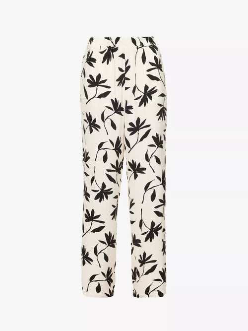 ANINE BING Owen Floral Print Wide Leg Mid Rise Woven Trousers - House Of Huntington
