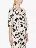 ANINE Bing Row Floral Print Ivory Woven Button-Up Relaxed Shirt - House Of Huntington