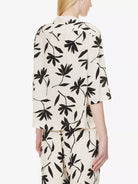 ANINE Bing Row Floral Print Ivory Woven Button-Up Relaxed Shirt - House Of Huntington