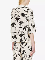 ANINE Bing Row Floral Print Ivory Woven Button-Up Relaxed Shirt - House Of Huntington