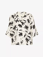 ANINE Bing Row Floral Print Ivory Woven Button-Up Relaxed Shirt - House Of Huntington