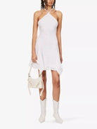 LUDOVIC DE SAINT SERNIN White Ice Skating Flared-Hem Cotton-Poplin Mini Dress - House Of Huntington