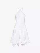 LUDOVIC DE SAINT SERNIN White Ice Skating Flared-Hem Cotton-Poplin Mini Dress - House Of Huntington
