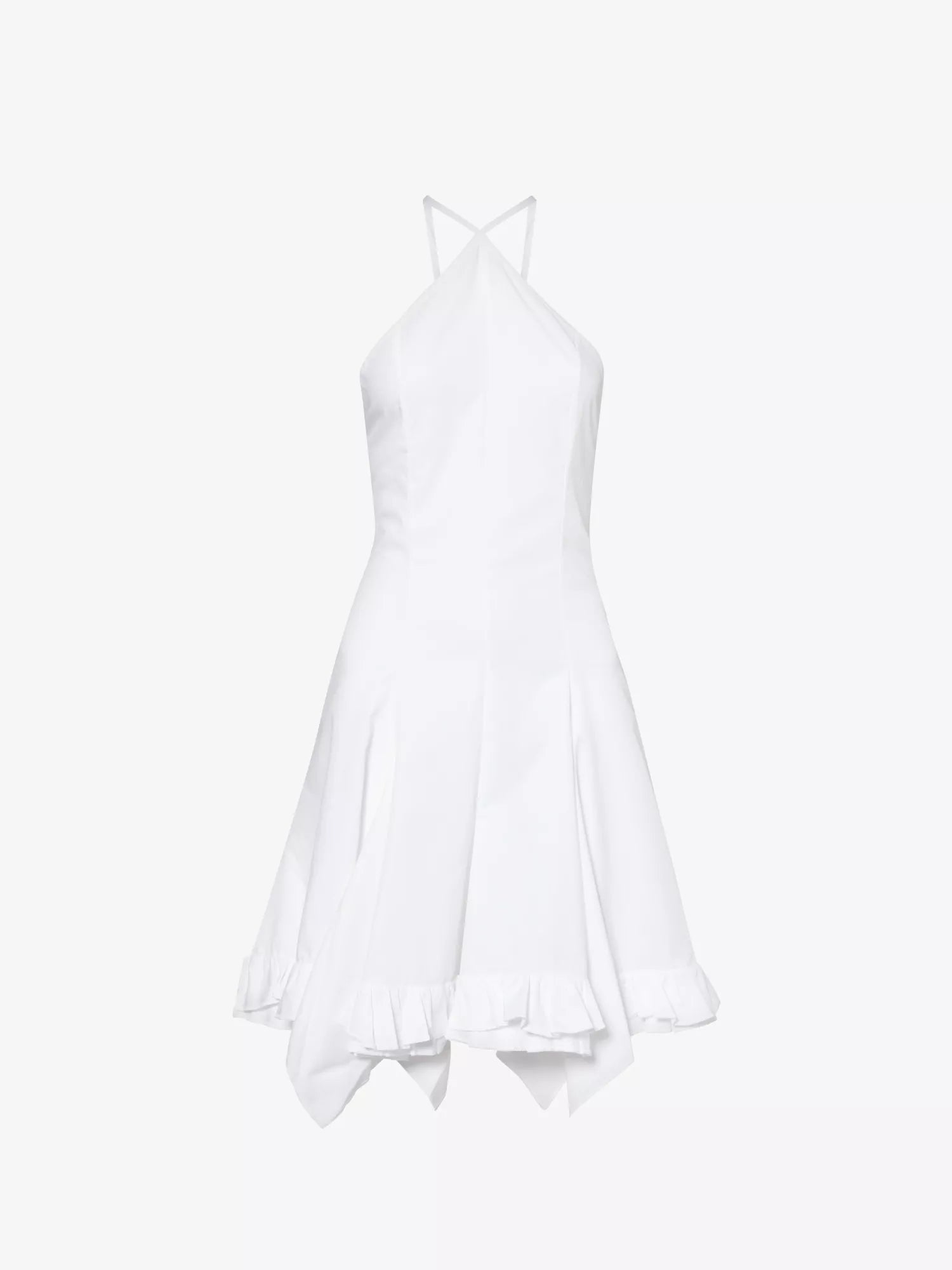 LUDOVIC DE SAINT SERNIN White Ice Skating Flared-Hem Cotton-Poplin Mini Dress - House Of Huntington