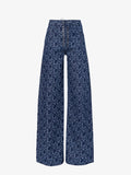 LUDOVIC DE SAINT SERNIN Wide-Leg Logo Branded-Pattern Lace-Up Jeans - House Of Huntington