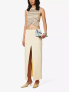 SIR. The Label Giacomo Front Split Woven Butter Yellow Midi Skirt - House Of Huntington