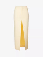 SIR. The Label Giacomo Front Split Woven Butter Yellow Midi Skirt - House Of Huntington