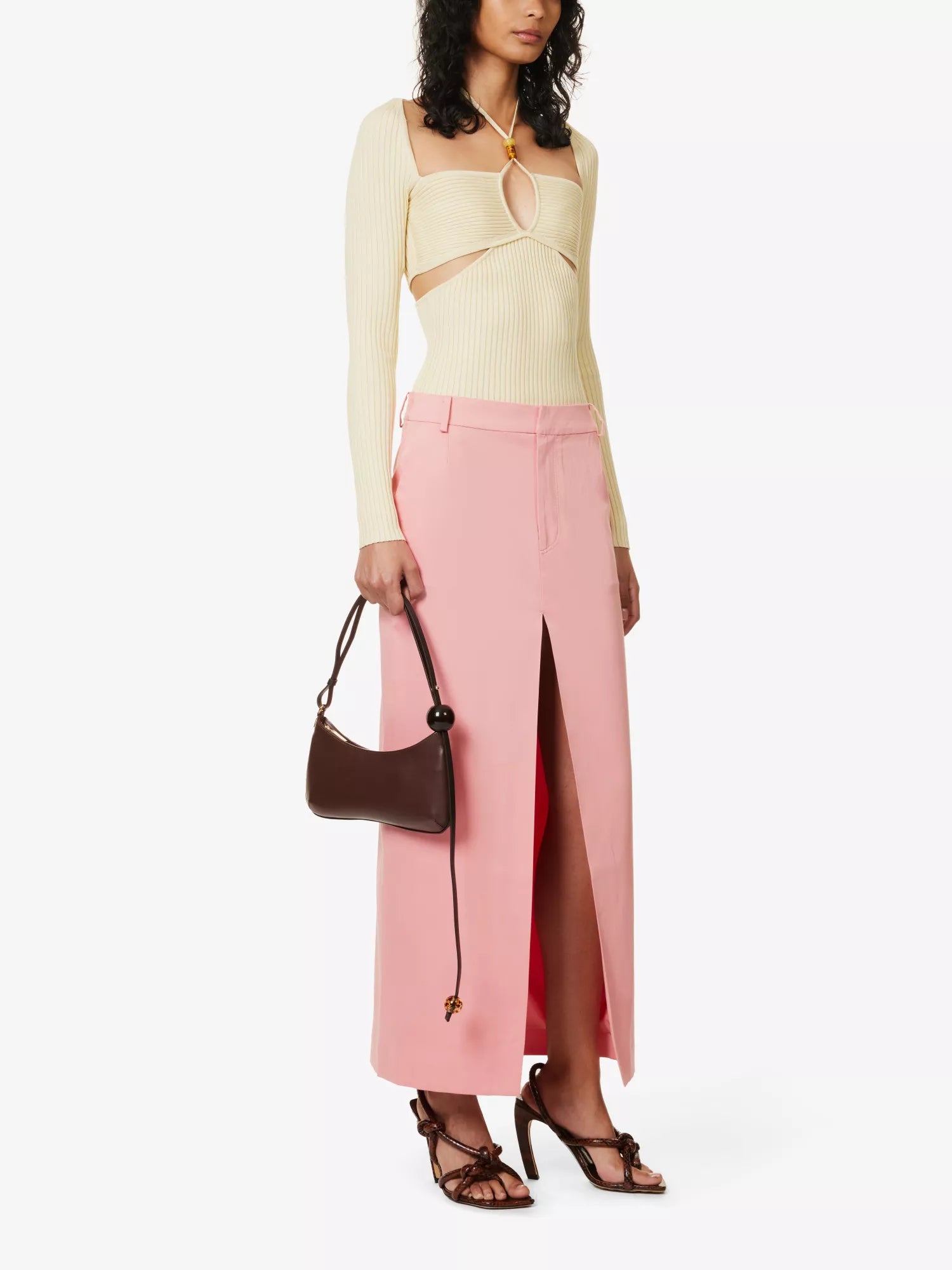 SIR. Giacomo Pink Split Front Midi Skirt - House Of Huntington
