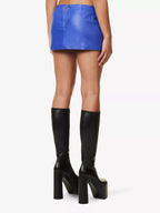 MOWALOLA Colourblock Insert Faux Leather Mini Zip Skirt - House Of Huntington