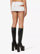 MOWALOLA Suede Leather Cut-Out Sides Mini Skirt - House Of Huntington