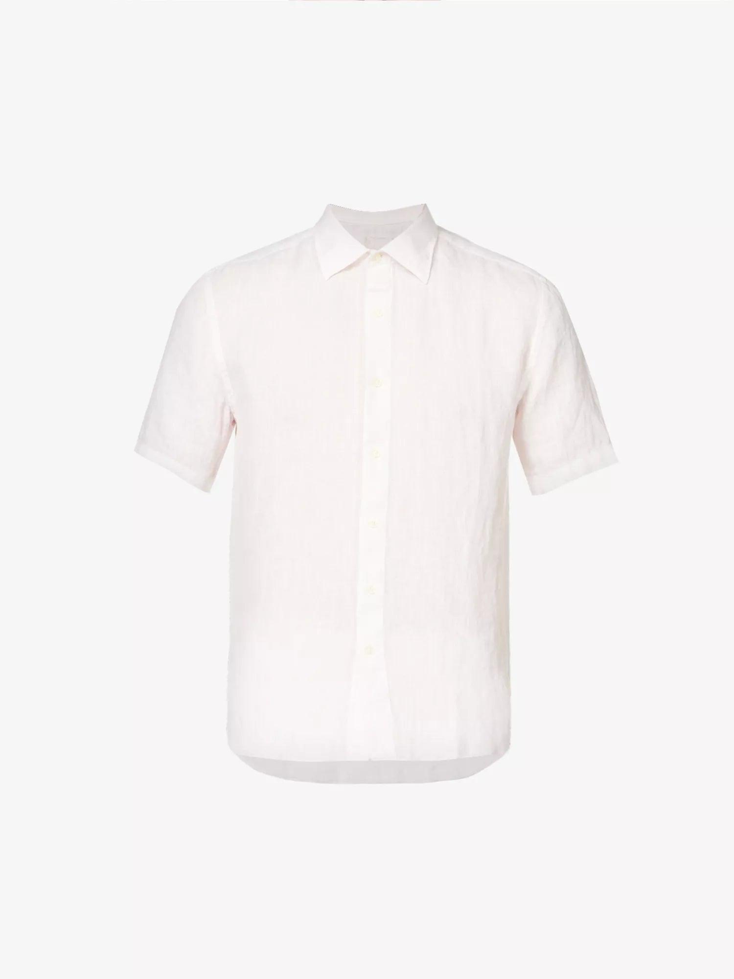 120% LINO Linen Camicia Rose Pink Spread Collar Shirt - House Of Huntington