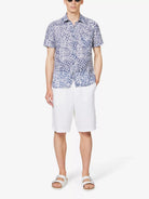 120% LINO White Bermuda High Rise Linen Shorts - House Of Huntington