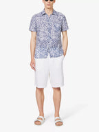 120% LINO White Bermuda High Rise Linen Shorts - House Of Huntington