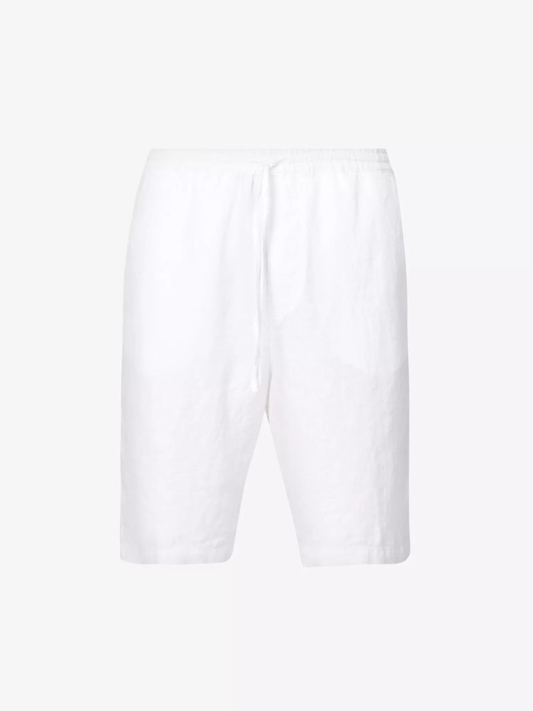 120% LINO Linen Shorts White Bermuda Pressed