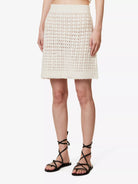 LESET Lucy White Crochet Mini Skirt - House Of Huntington