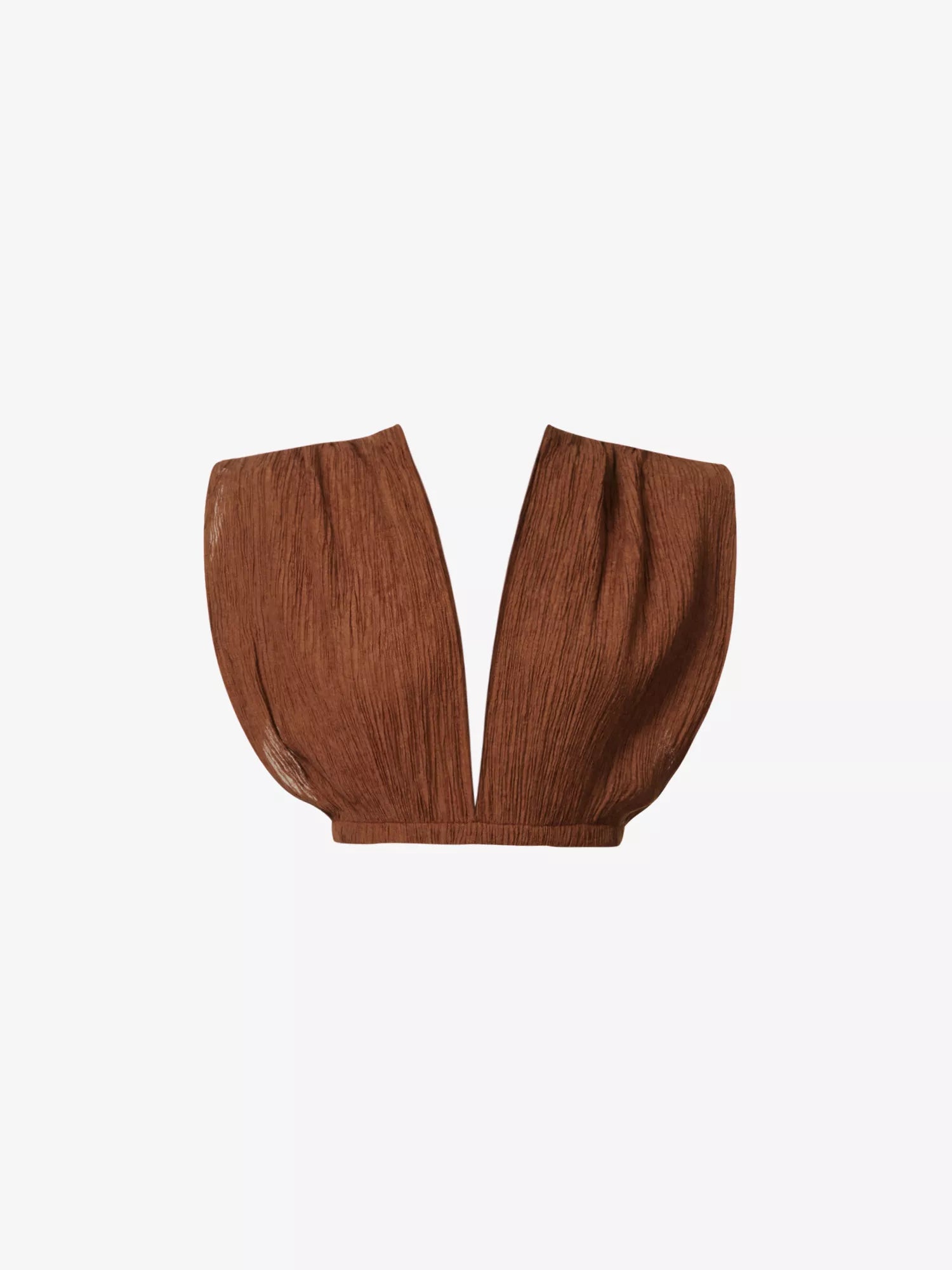 SAVANNAH MORROW Kamala Silk Bamboo Paprika Textured Crop Top - House Of Huntington