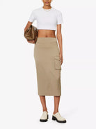 THE FRANKIE SHOP White Ribbed Knit Cotton Nico Cropped Top - House Of Huntington