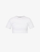 THE FRANKIE SHOP White Ribbed Knit Cotton Nico Cropped Top - House Of Huntington