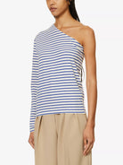 THE FRANKIE SHOP Jean One Shoulder Striped Cotton Top - House Of Huntington