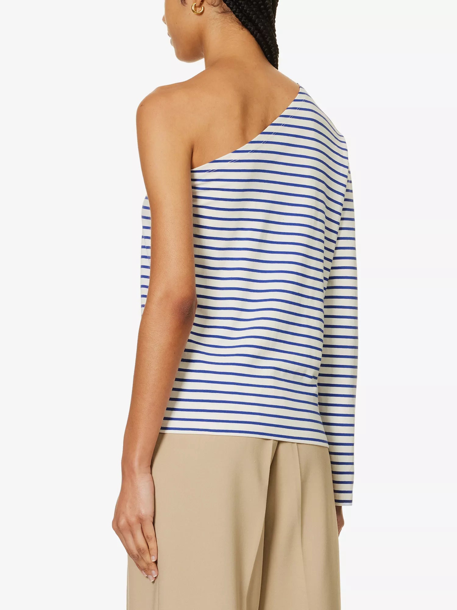 THE FRANKIE SHOP Jean One Shoulder Striped Cotton Top - House Of Huntington