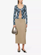 MIAOU Helena Gradient Dot Blue Open Front Tie-up Top - House Of Huntington