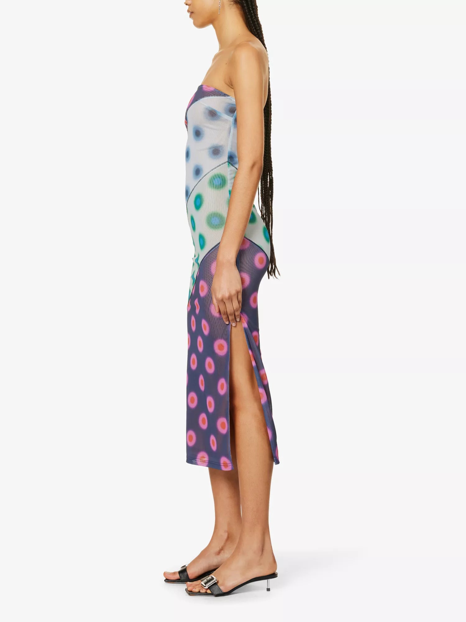MIAOU Circle Dot Print Patchwork Midi Dress - House Of Huntington
