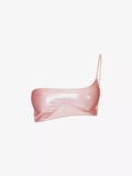 LESLIE AMON Pink Metallic Wet Look La Bella Bikini Top - House Of Huntington