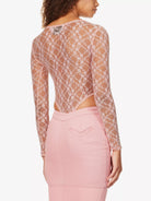 House Of Sunny Pink Love Lace Sheer Romantic Coquette Bodysuit - House Of Huntington