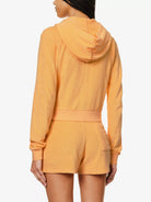 SPORTY & RICH NY Tennis Club Zip Up Orange Hoodie - House Of Huntington