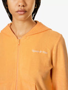 SPORTY & RICH NY Tennis Club Zip Up Orange Hoodie - House Of Huntington