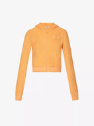 SPORTY & RICH NY Tennis Club Zip Up Orange Hoodie - House Of Huntington