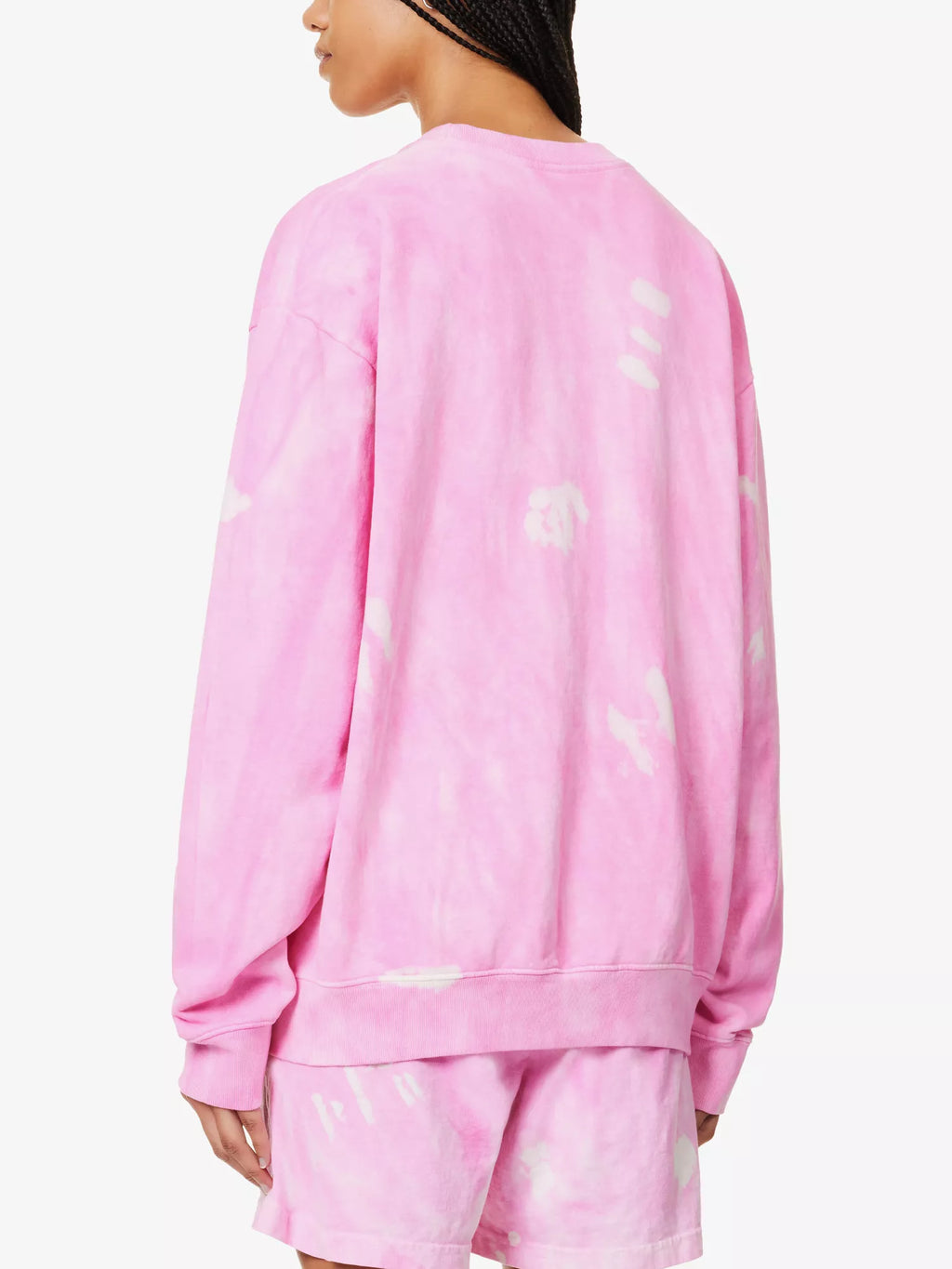 SPORTY & RICH Wellness Pink Tie Dye Cotton Jersey Shorts - House Of Huntington