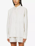 ANINE BING Logo Monogram Cotton Poplin Stripe Braxton Shirt - House Of Huntington