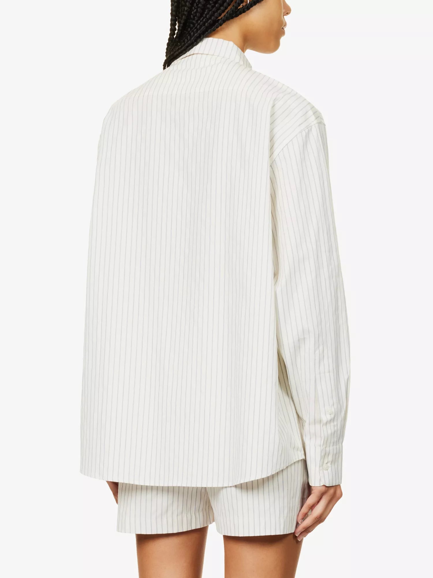 ANINE BING Logo Monogram Cotton Poplin Stripe Braxton Shirt - House Of Huntington