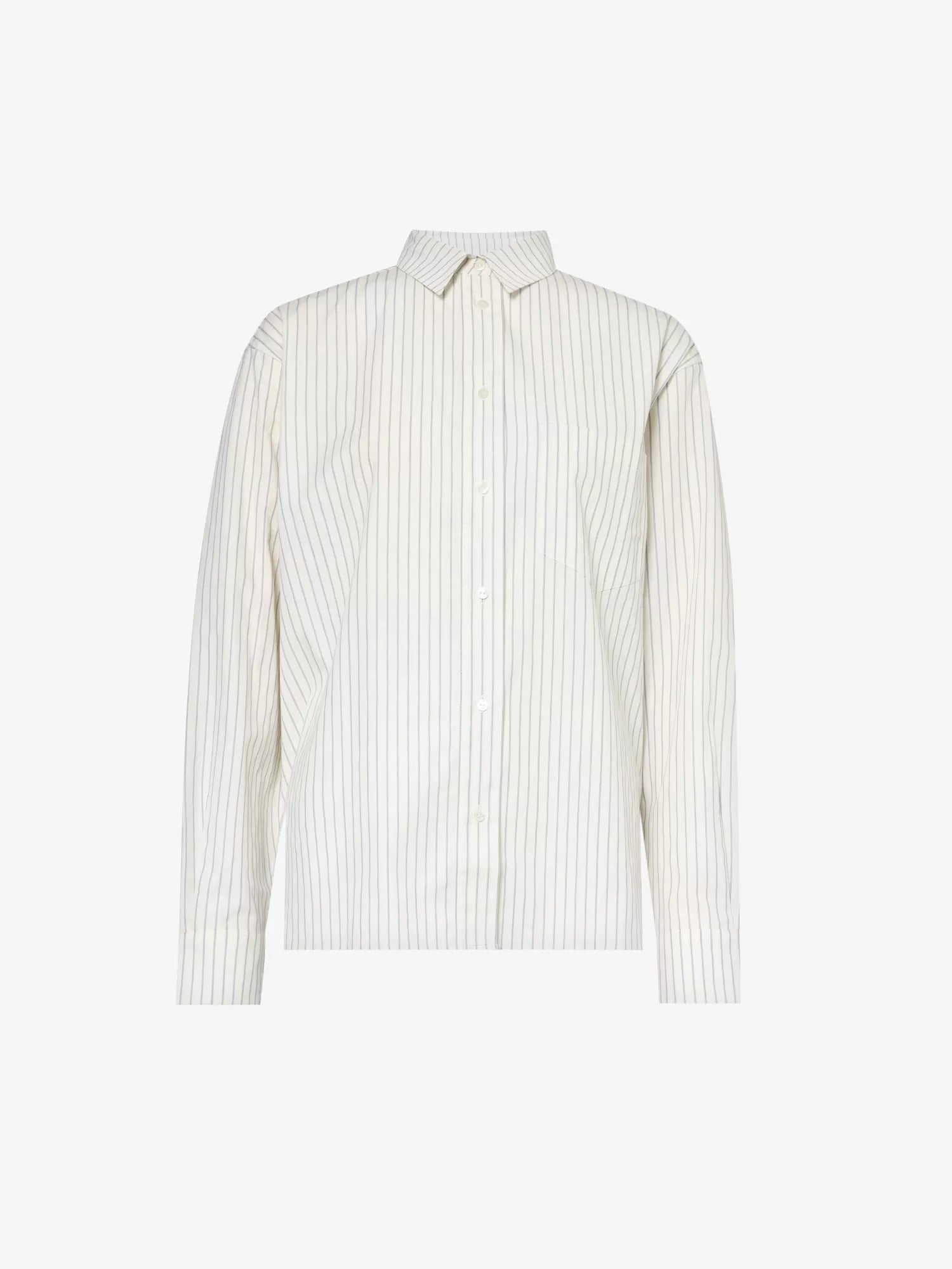 ANINE BING Logo Monogram Cotton Poplin Stripe Braxton Shirt - House Of Huntington