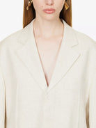 JACQUEMUS La Veste d'Homme Notch-Lapel Linen-Blend Beige Blazer - House Of Huntington