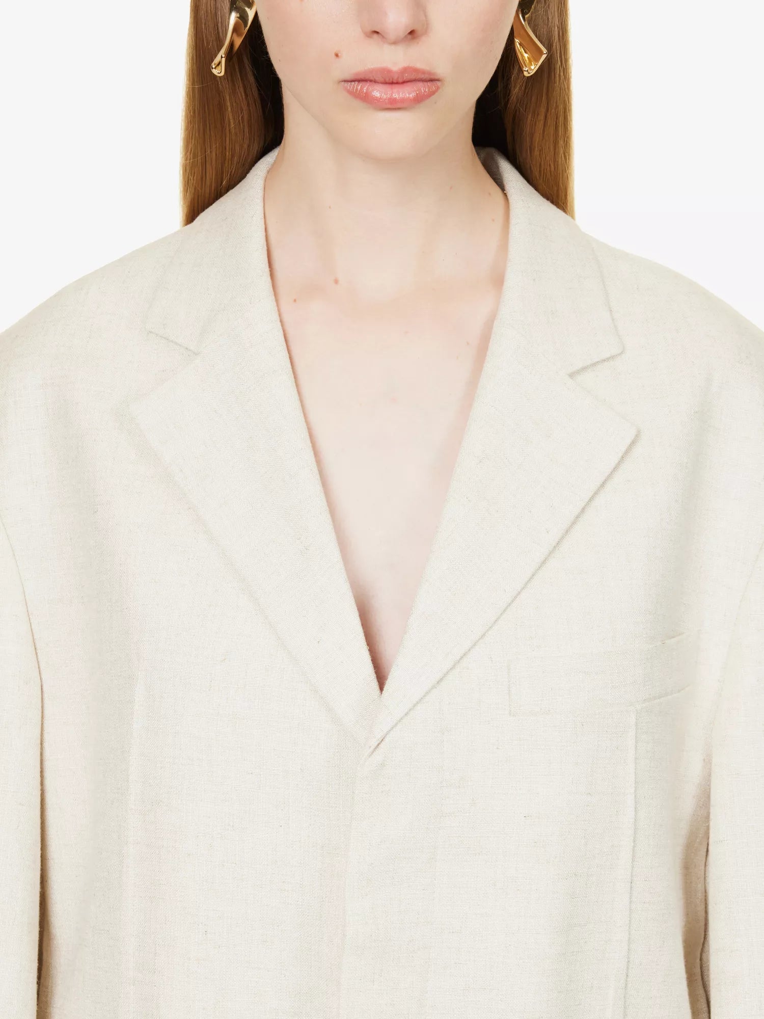 JACQUEMUS La Veste d'Homme Notch-Lapel Linen-Blend Beige Blazer - House Of Huntington
