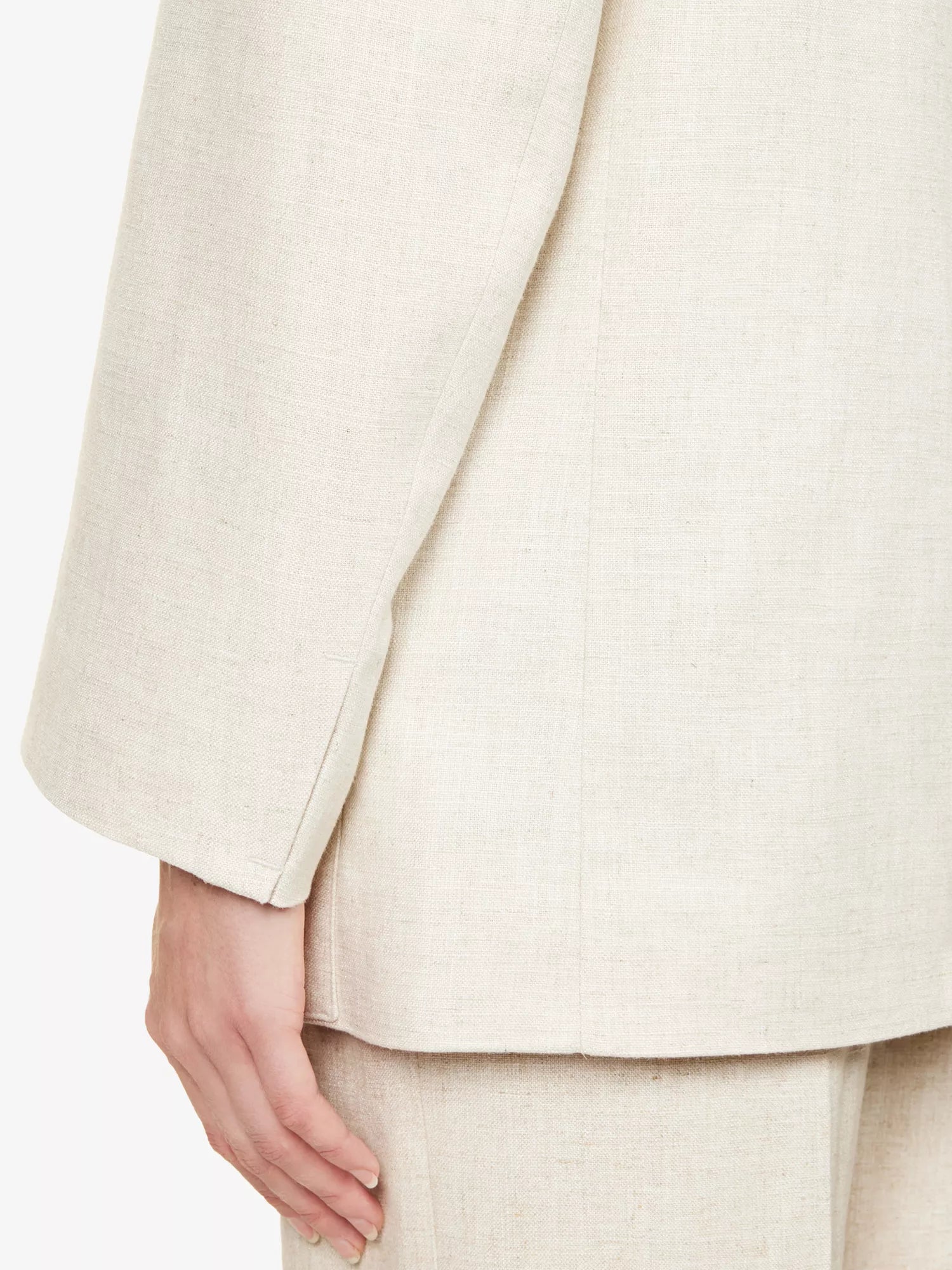 JACQUEMUS La Veste d'Homme Notch-Lapel Linen-Blend Beige Blazer - House Of Huntington