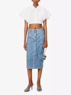 JACQUEMUS La Chemise Pavane Puffed Sleeve Woven Cropped Shirt - House Of Huntington