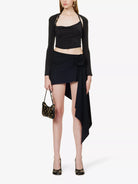 JACQUEMUS Le Haut Peplo Cut-Out Woven Black Top - House Of Huntington
