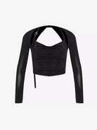 JACQUEMUS Le Haut Peplo Cut-Out Woven Black Top - House Of Huntington