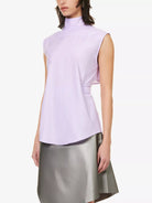 COPERNI Lilac Sleeveless High Neck Button Back Shirt - House Of Huntington