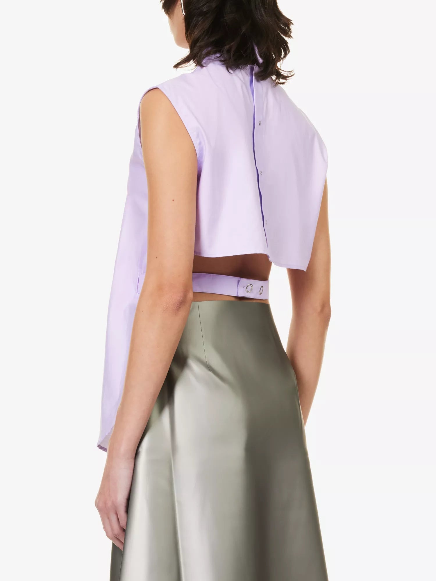 COPERNI Lilac Sleeveless High Neck Button Back Shirt - House Of Huntington