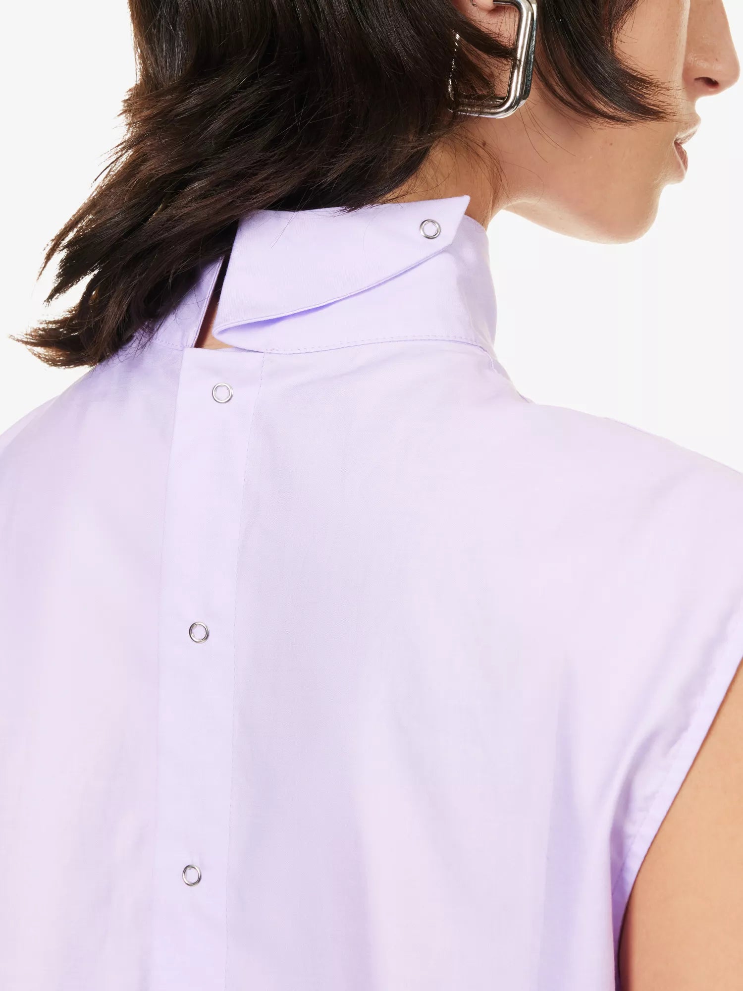 COPERNI Lilac Sleeveless High Neck Button Back Shirt - House Of Huntington