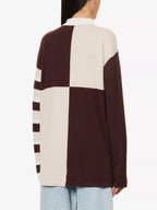 GUEST IN RESIDENCE Pure Cashmere Contrast-Panel Relaxed-fit Knitted Collared Sweater Top - House Of Huntington
