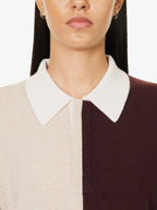 GUEST IN RESIDENCE Pure Cashmere Contrast-Panel Relaxed-fit Knitted Collared Sweater Top - House Of Huntington