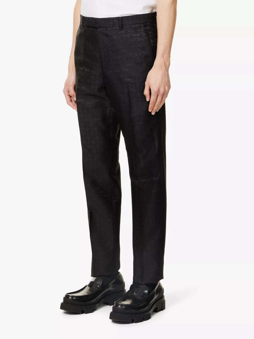 Givenchy 4G-Logo Straight-Leg Wool and Silk-Blend Trousers